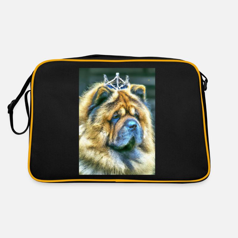 Chow Chow mit Krone Retro Tasche