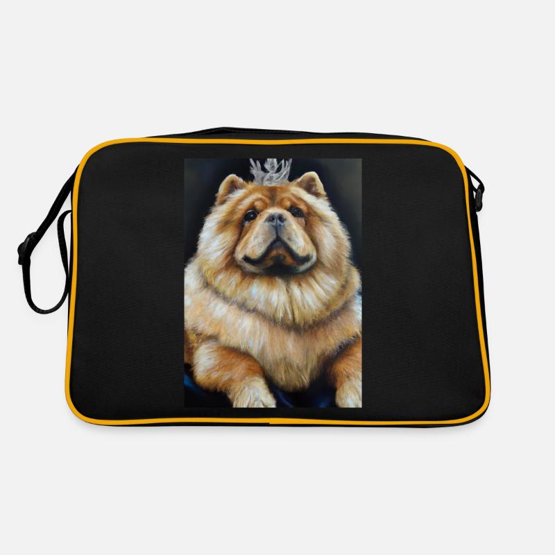 Chow Chow mit Krone Retro Tasche