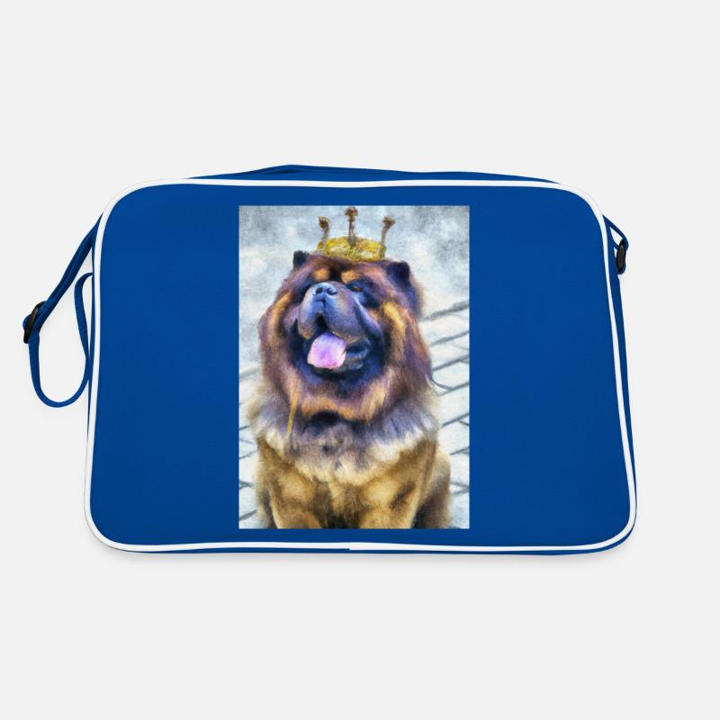 Chow Chow mit Krone Retro Tasche