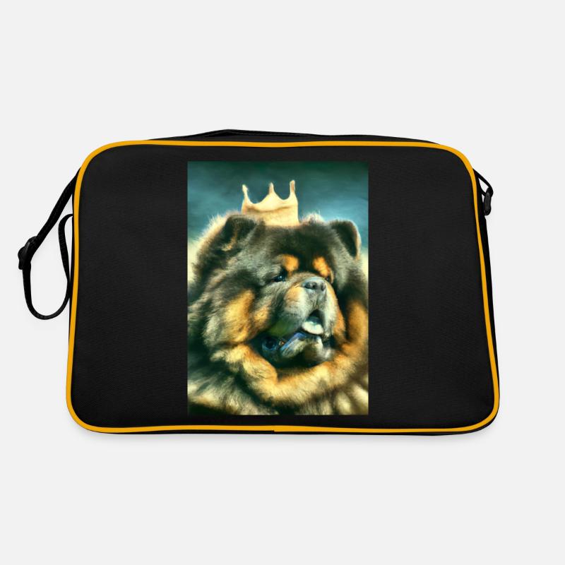 Chow Chow mit Krone Retro Tasche
