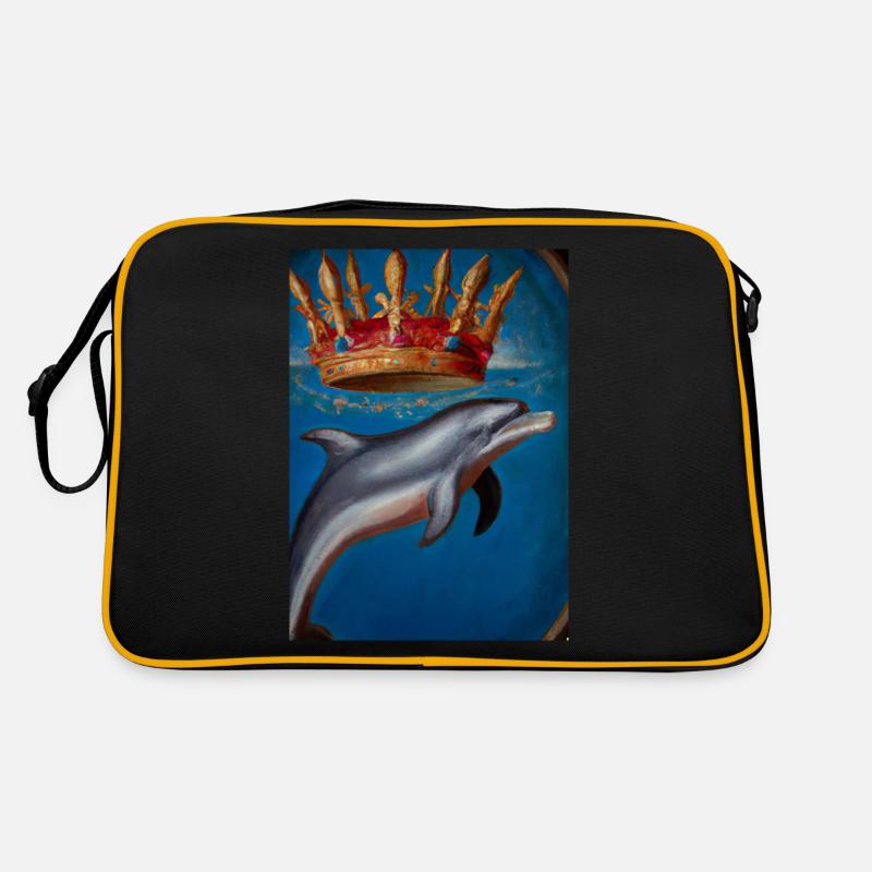 Delfin mit Krone Retro Tasche