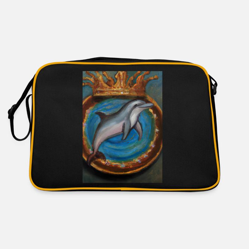 Delfin mit Krone Retro Tasche