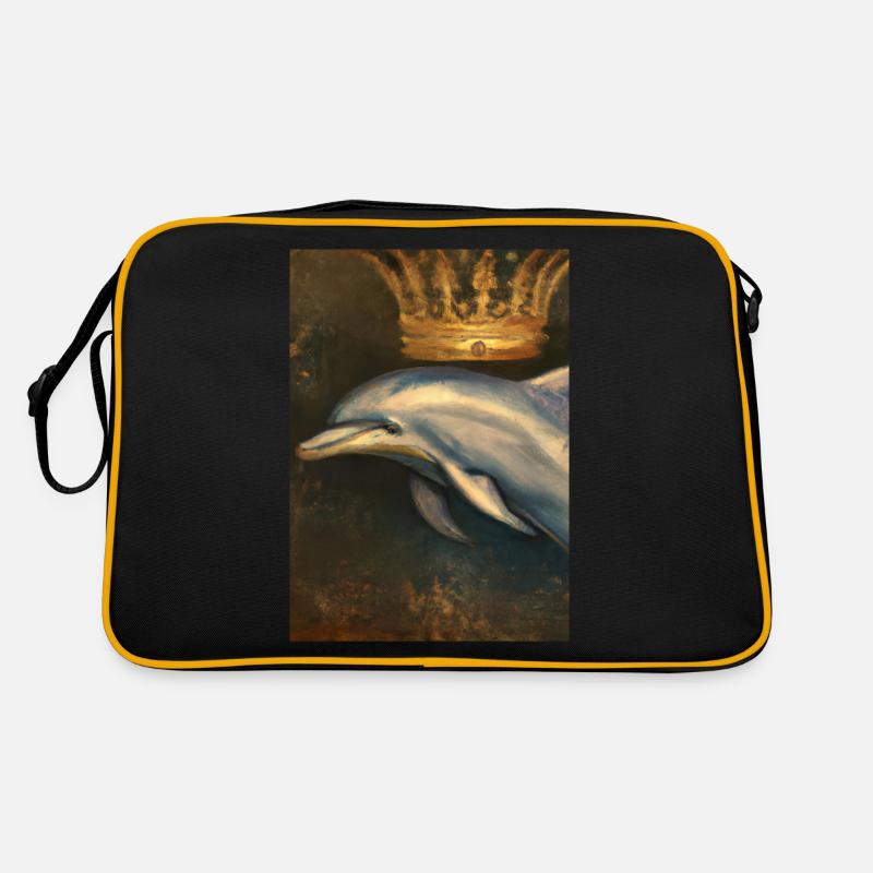 Delfin mit Krone Retro Tasche