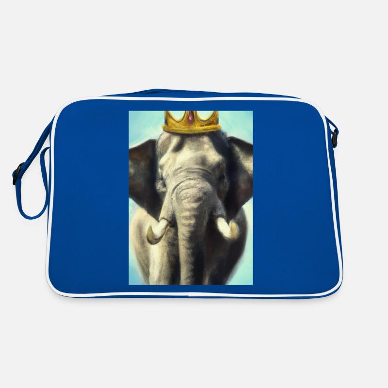 Elefant mit Krone Retro Tasche