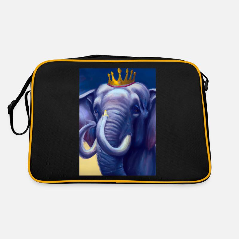 Elefant mit Krone Retro Tasche