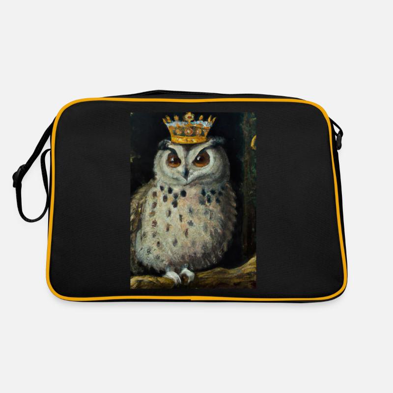 Eule mit Krone Retro Tasche