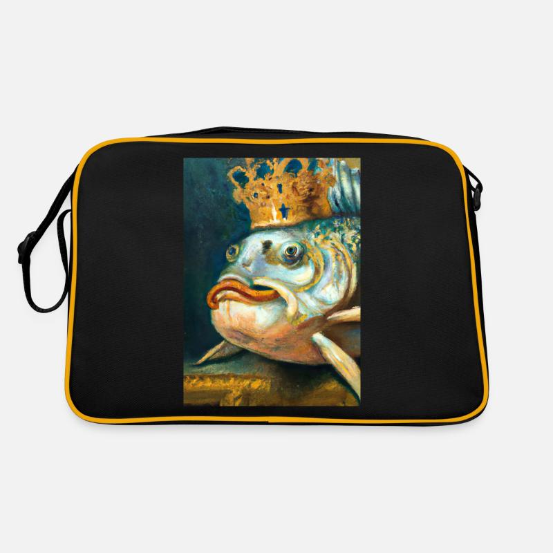 Fisch mit Krone Retro Tasche