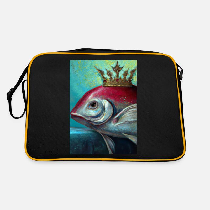 Fisch mit Krone Retro Tasche