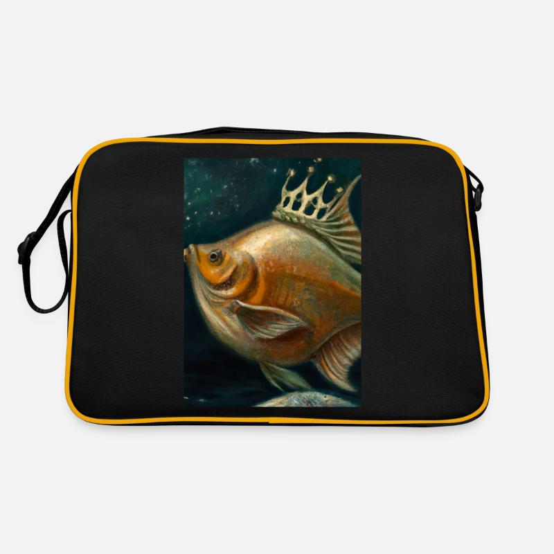 Fisch mit Krone Retro Tasche