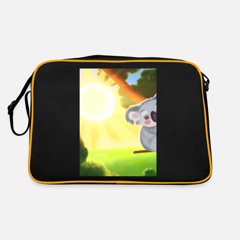Ein Koala hängt an einem Baum Retro Tasche