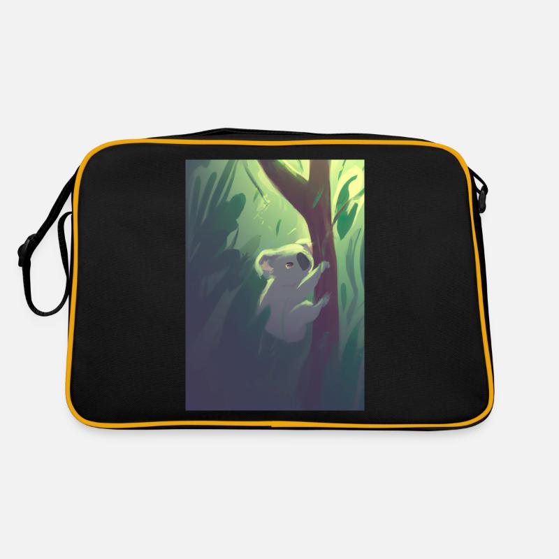 Ein Koala hängt an einem Baum Retro Tasche