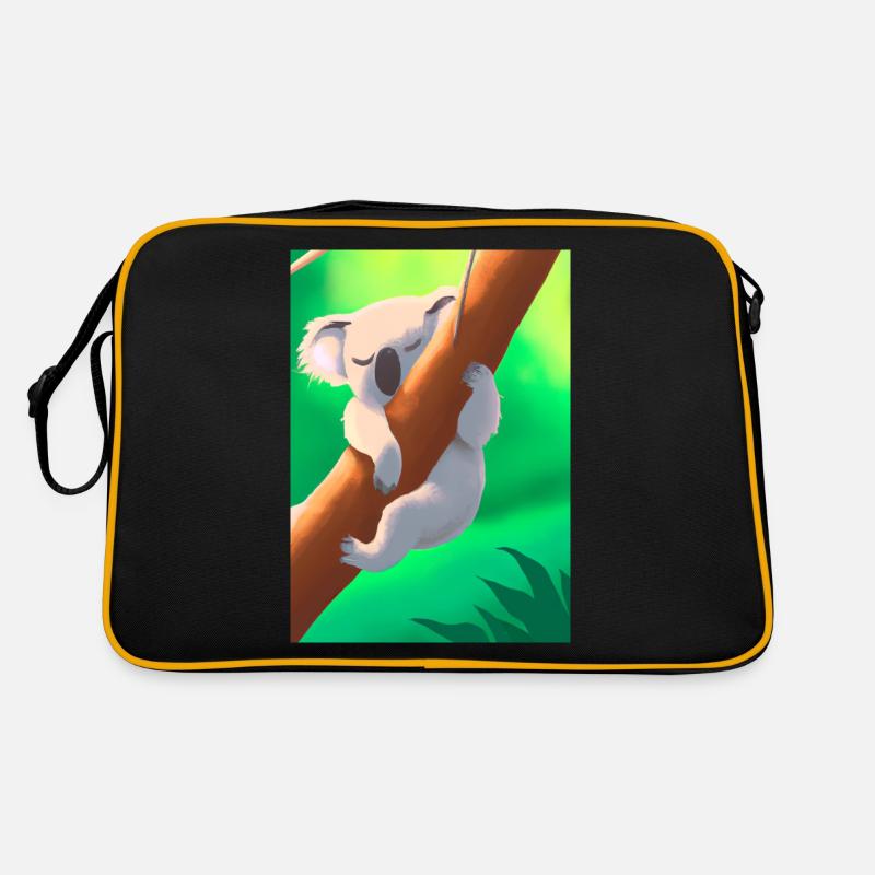 Ein Koala hängt an einem Baum Retro Tasche