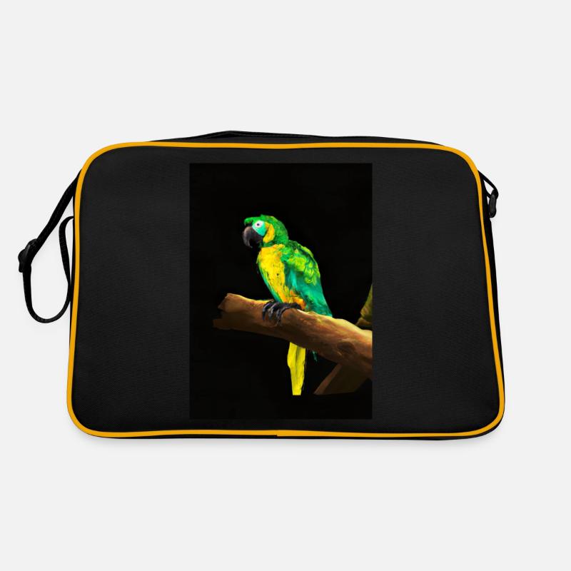 Papagei auf einem Baum Retro Tasche