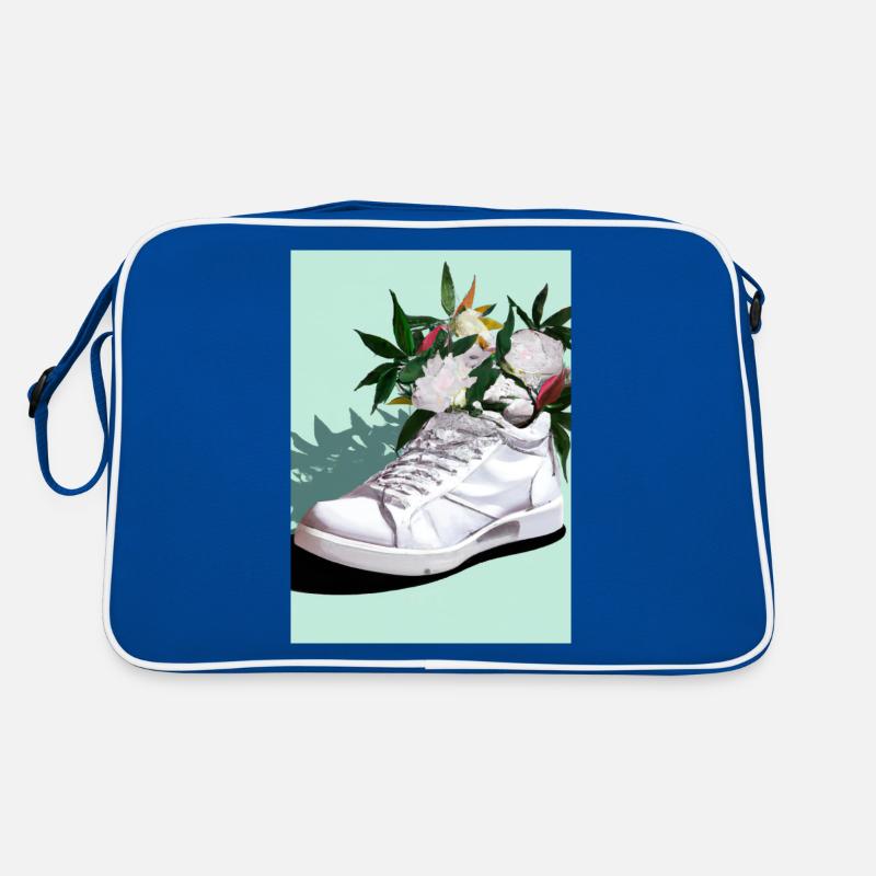 Sneaker mit Blumen Retro Tasche