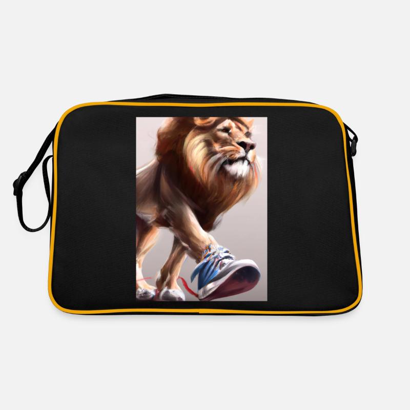 Löwe trägt Turnschuhe Retro Tasche