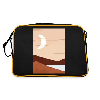 Nacht der abstrakten Desserts - Retro Tasche - Schwarz/Gold - Hinten
