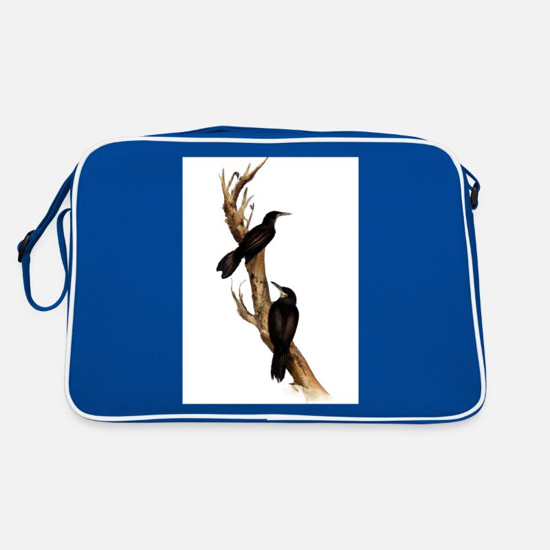 Vögel auf einem Zweig Retro Tasche