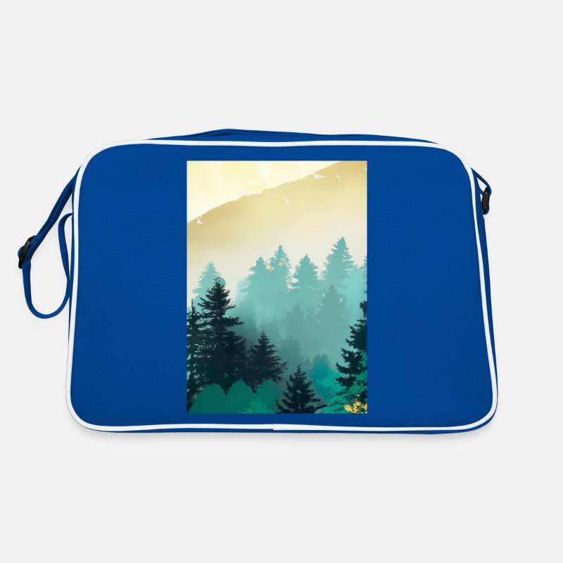 Nebliger Wald Retro Tasche