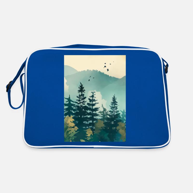 Nebliger Wald Retro Tasche
