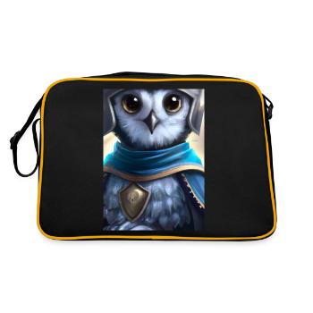 Ritter Eule - Retro Tasche - Schwarz/Gold - Hinten