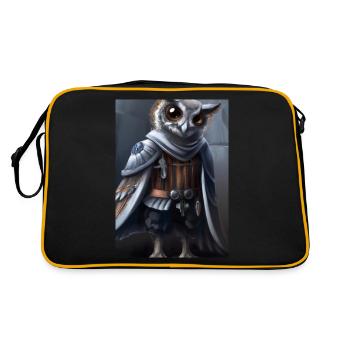 Ritter Eule - Retro Tasche - Schwarz/Gold - Hinten