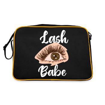 Wimpern-Babe - Retro Tasche - Schwarz/Gold - Hinten