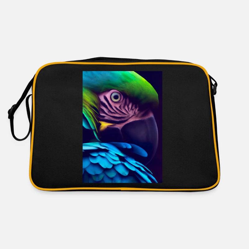 Buntes Vogelgesicht Retro Tasche