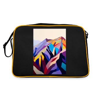 Bunte Berge - Retro Tasche - Schwarz/Gold - Hinten