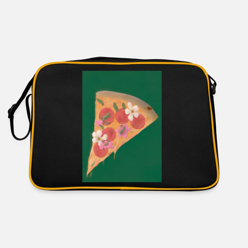 Blümchen-Pizza Retro Tasche