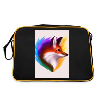 Regenbogenfuchs - Retro Tasche - Schwarz/Gold - Hinten