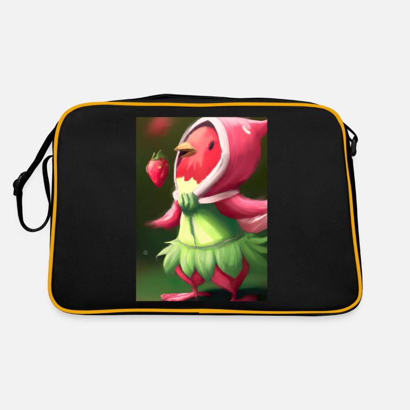 Erdbeervogel Retro Tasche