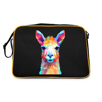 Lama - Retro Tasche - Schwarz/Gold - Hinten