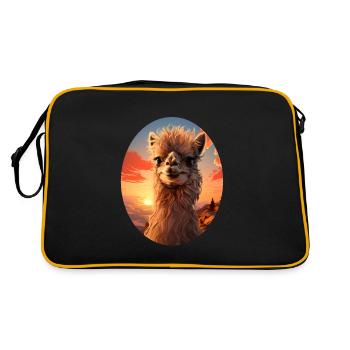 Alpaka - Retro Tasche - Schwarz/Gold - Hinten