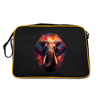 Elefant - Retro Tasche - Schwarz/Gold - Hinten