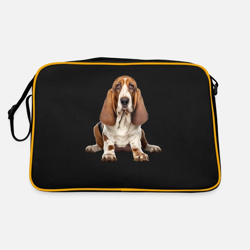 Basset - Retro Tasche - Schwarz/Gold