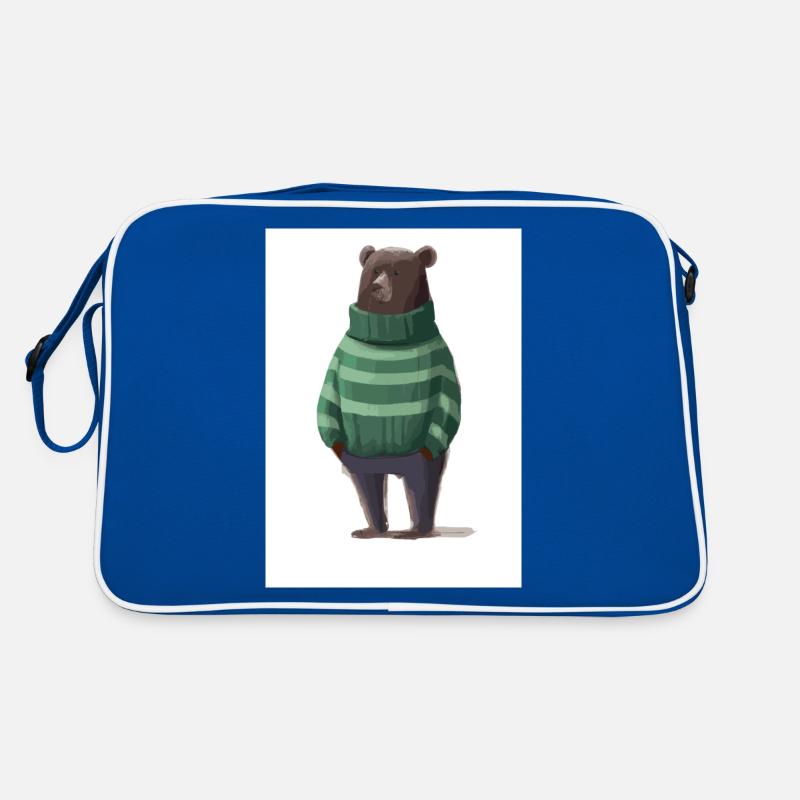 Bär im Winter Pullover Retro Tasche