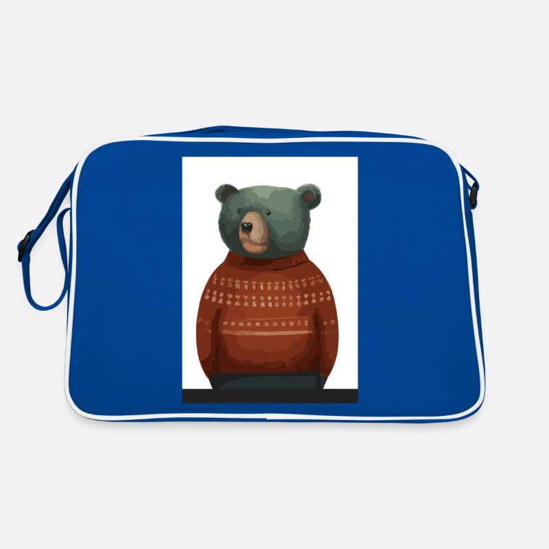 Bär im Winter Pullover Retro Tasche