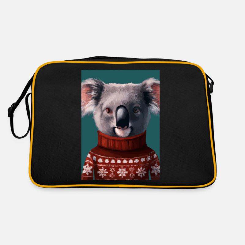 Koala im Weihnachtspullover Retro Tasche