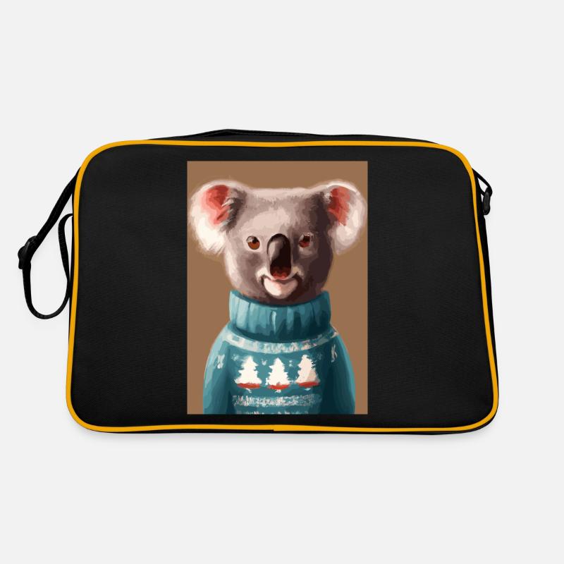 Koala im Weihnachtspullover Retro Tasche