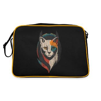 For Cat Fans Cat Art - Retro Bag - black/gold - Back