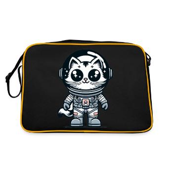 Chat Astronaute Mignon - Sac Retro - noir/or - Dos