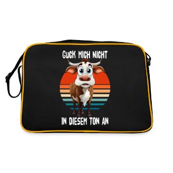 Don't look at me in this tone Cow - Retro Bag - black/gold - Back