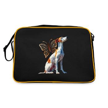 Windhund - Retro Tasche - Schwarz/Gold - Hinten