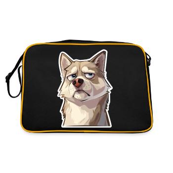Grumpy the Husky - Retro Bag - black/gold - Back