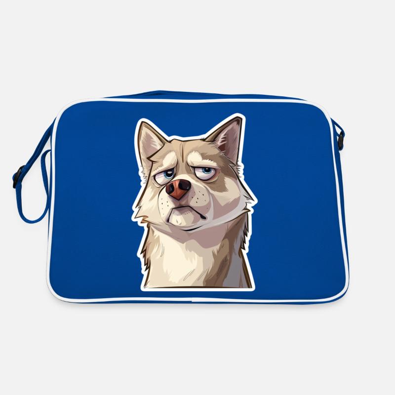 Grumpy the Husky Retro Tasche