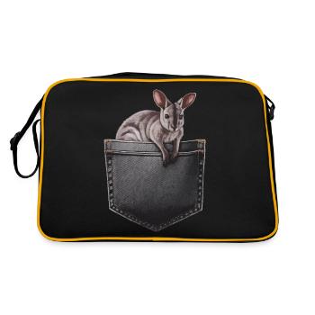 Wallaby - Retro Tasche - Schwarz/Gold - Hinten