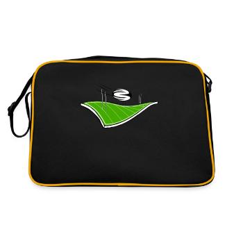 Rugby-Feld und Ballon - Retro Tasche - Schwarz/Gold - Hinten