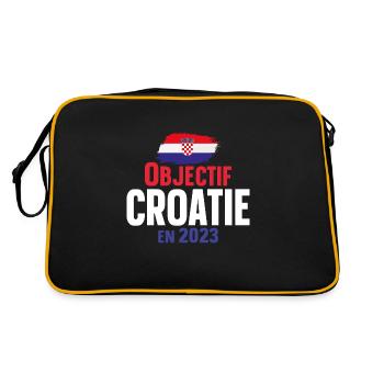 Croatie 2023 Croate Europe Cadeau Pays Humour - Sac Retro - noir/or - Dos