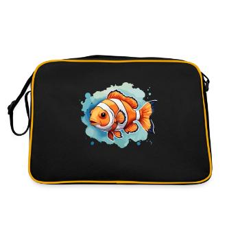 Poisson-clown coloré dans un aquarium mignon mignon Nemo - Sac Retro - noir/or - Dos