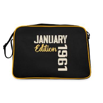 Birthday gift born in January 1961 - 1961 - Retro Bag - black/gold - Back